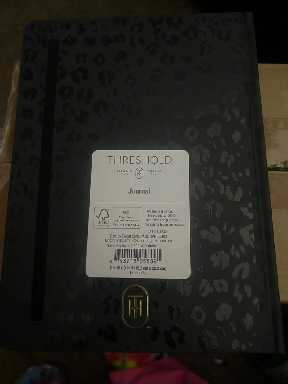 Threshold Black Leopard-Print NOTES Hardcover Book